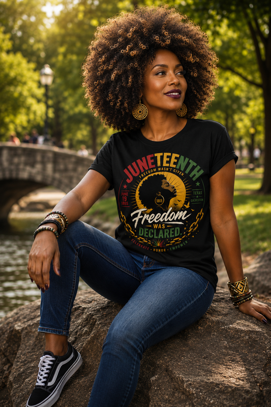 Juneteenth Freedom T-Shirt — "Freedom Was Declared" Celebration Tee